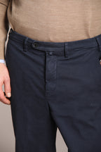 Foto 2 Boston pantalone chino uomo in cotone trama diagonale relaxed fit