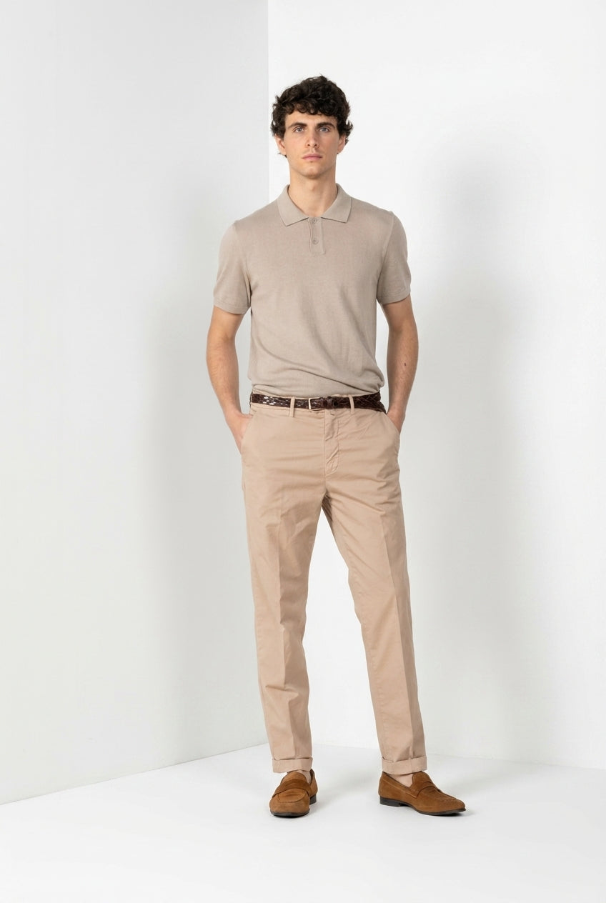 Boston pantalón chino hombre en twill ligero stretch relaxed fit