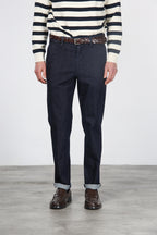 Madison men’s chino pants in techno stretch denim with carrot fit
