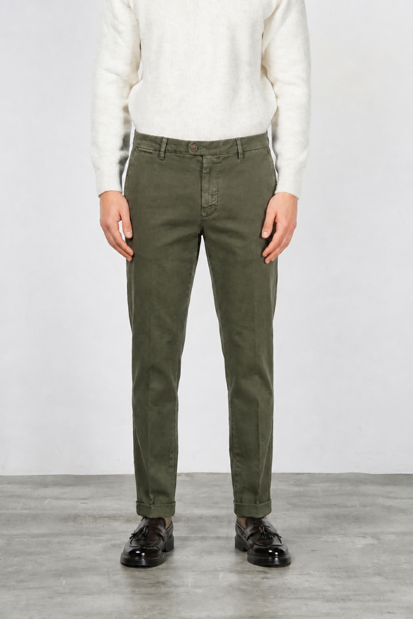 Madison pantalone chino uomo in bull stretch carrot fit