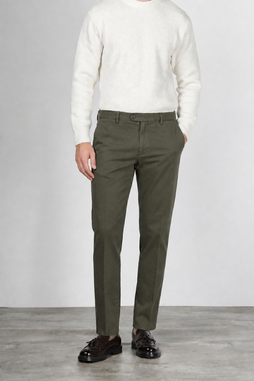 Madison pantalone chino uomo in bull stretch carrot fit
