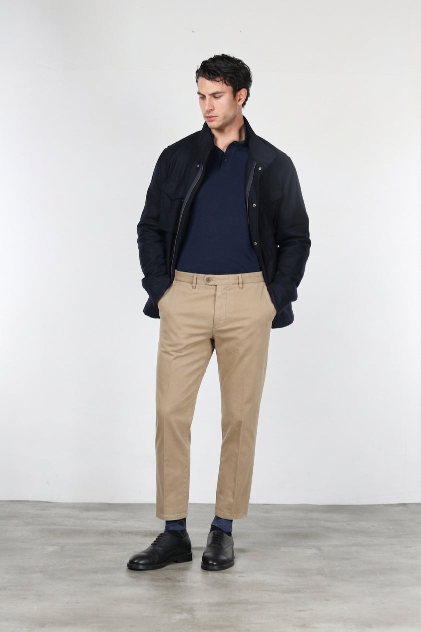 Garden pantalone chino uomo in bull stretch carrot fit