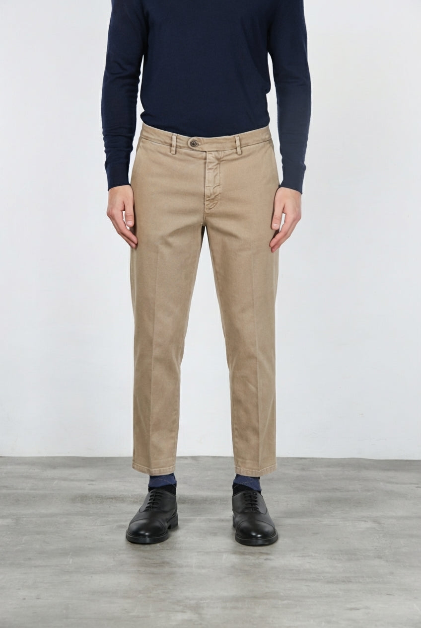 Garden pantalone chino uomo in bull stretch carrot fit