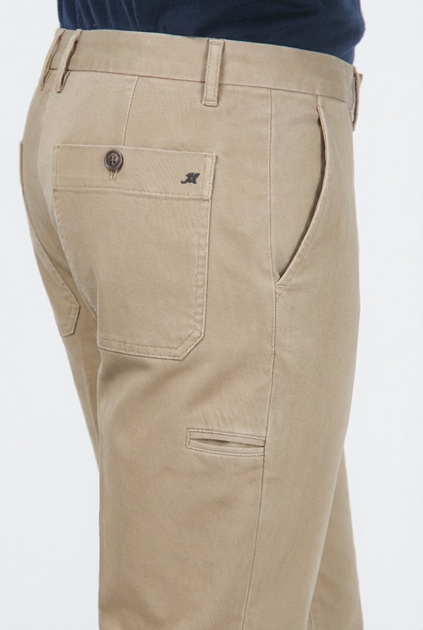 Garden pantalone chino uomo in bull stretch carrot fit