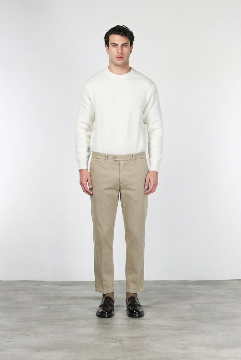 Garden pantalone chino uomo in bull stretch carrot fit