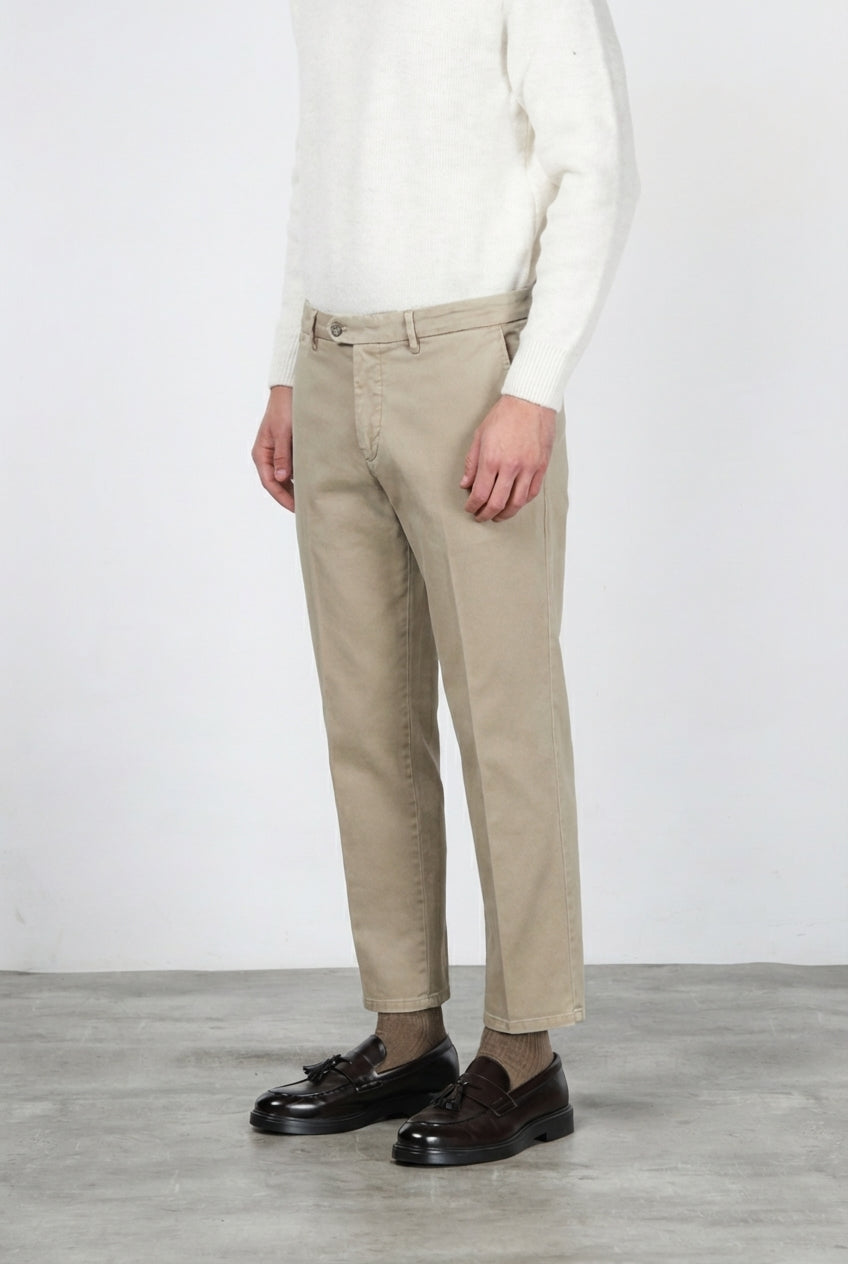 Garden pantalone chino uomo in bull stretch carrot fit