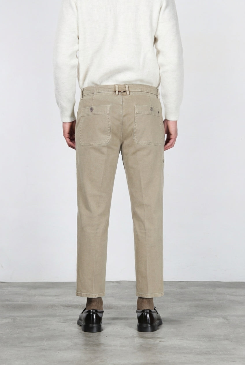 Garden pantalone chino uomo in bull stretch carrot fit