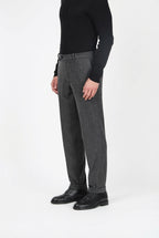 Paris pantalone chino uomo gessato in jersey flanella carrot fit
