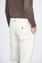 Paris men’s chino pants in stretch tricotine with carrot fit ①
