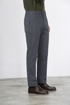 Paris pantalone chino uomo in gabardina cotone e lana carrot fit