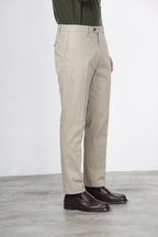 Paris men's chino trousers in cotton and wool gabardine carrot fit