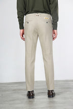 Paris men's chino trousers in cotton and wool gabardine carrot fit