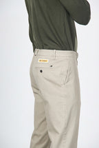 Paris men's chino trousers in cotton and wool gabardine carrot fit