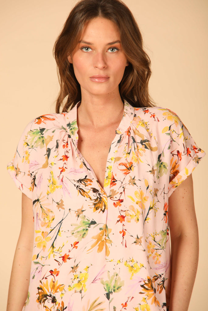 Image 1 of Adele MM women's shirt by Mason's, featuring a lilac flower pattern