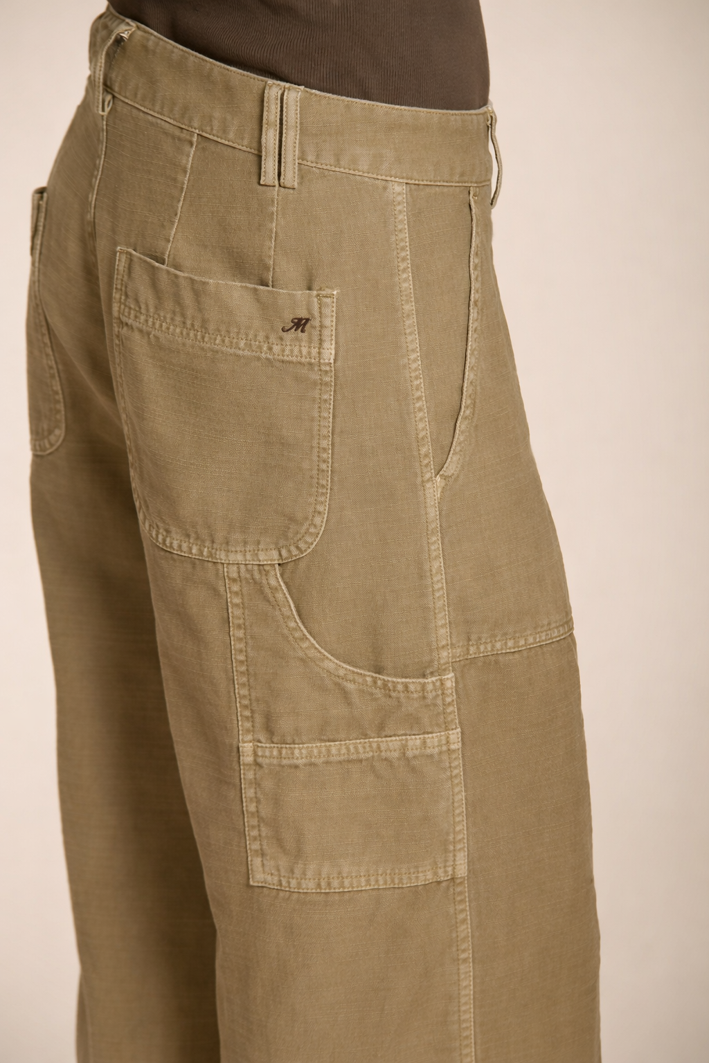 Dallas Wide women's cargo pants in slub cotton straight fit
