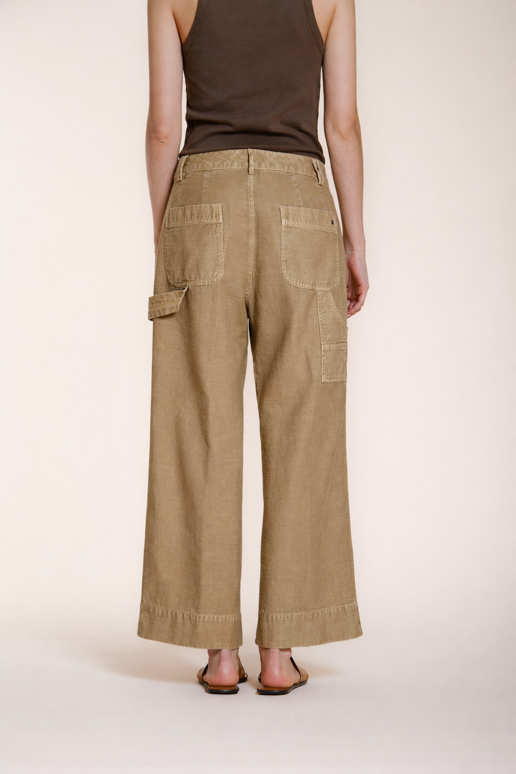 Dallas Wide women's cargo pants in slub cotton straight fit