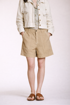 Dallas bermuda cargo femme en coton flammé relaxed fit