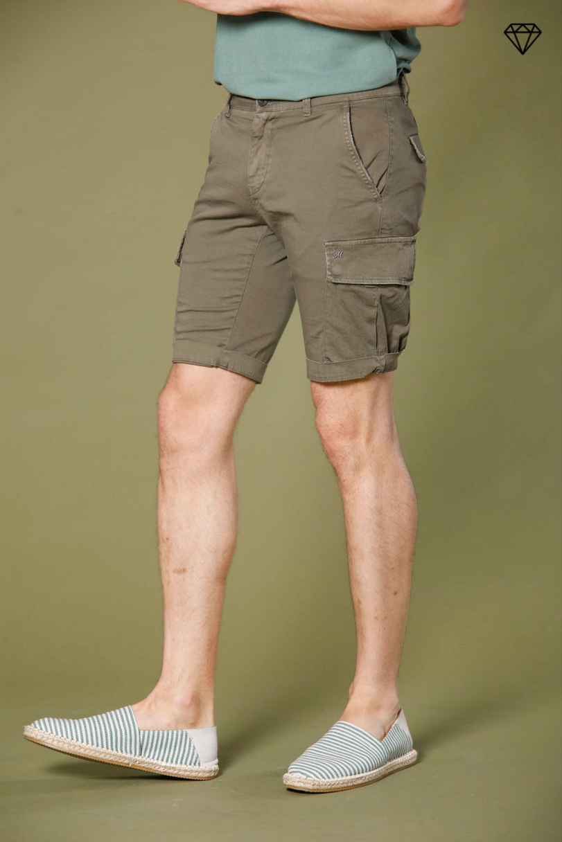 Chile men's cargo bermuda shorts in stretch satin slim fit ①