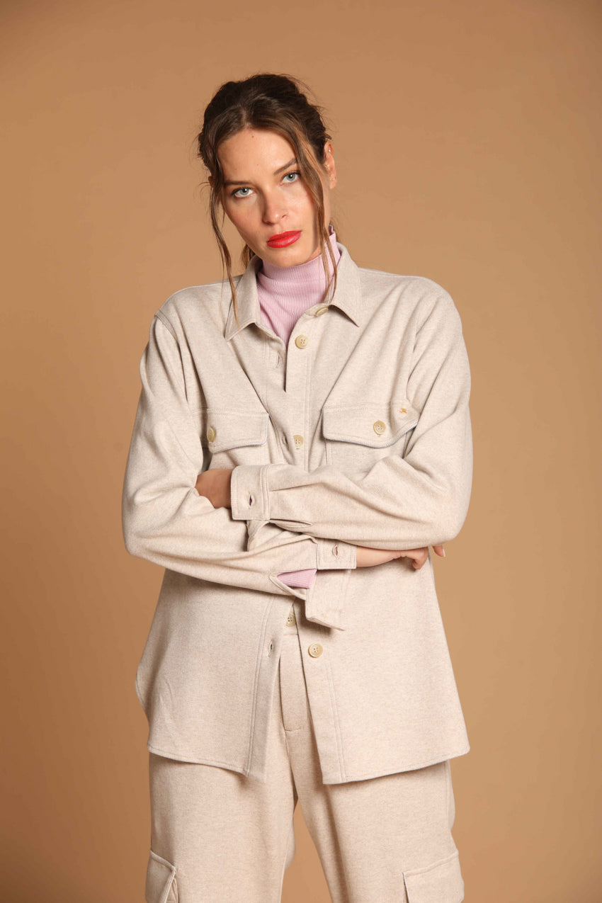 immagine 1 di giacca donna, modello City Field, in jersey di colore beige di mason's