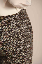 Foto 2 Easy Straight pantalone chino donna in jersey con fantasia geometrica straight fit