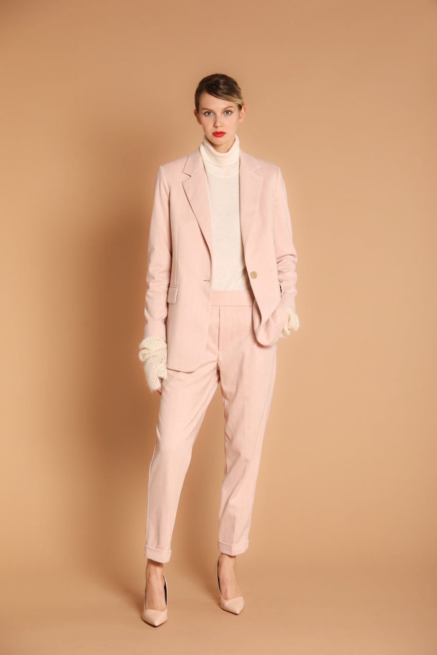 immagine 2 di blazer donna modello Irene, di colore rosa, con pattern resca di mason's