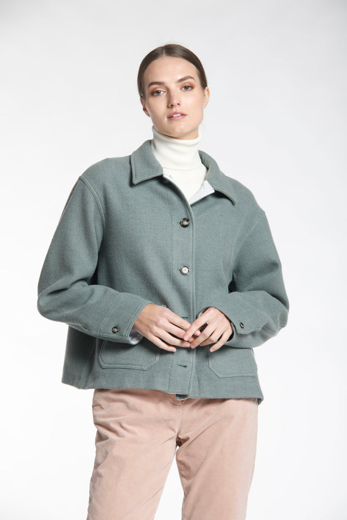 Image 1 of  Mason's woman's wool cloth jacket Irma model colour aqua green 