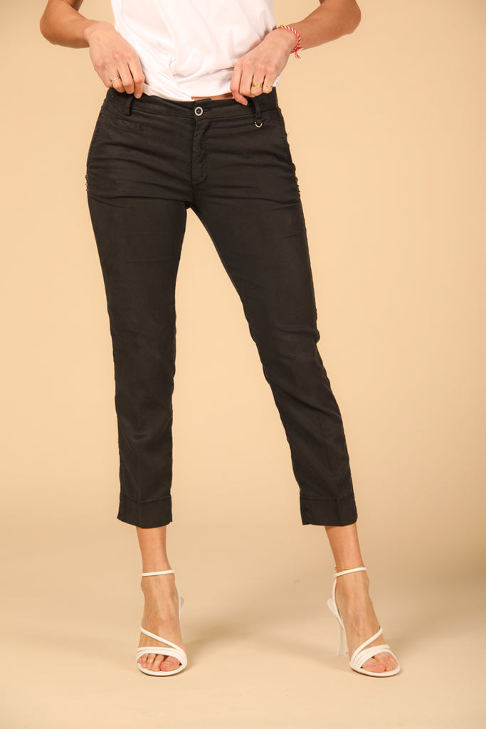 Image 1 of Women's Capri Chino Pants, Jacqueline Curvie Model, in Black, Curvy Fit by Mason's