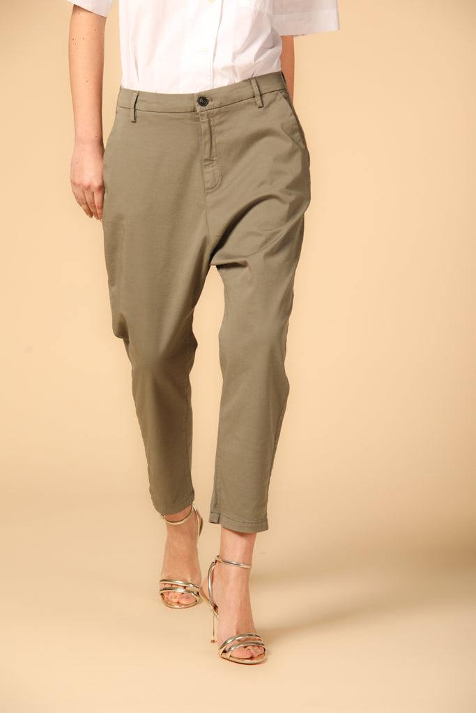 Image 1 of Women's Military Green Malibu Jogger Chino Pants, Relaxed Fit."