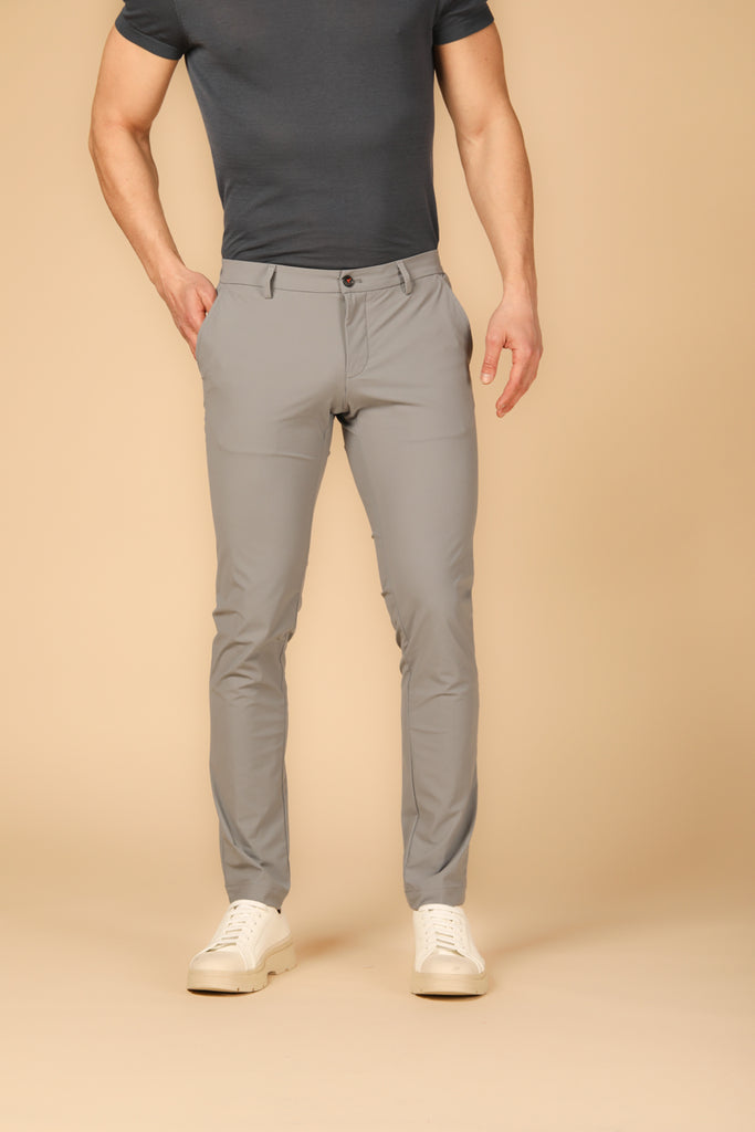 Image 1 of men's Milano Style Dynamic jogger chino pants in light gray, extra slim fit by Mason's