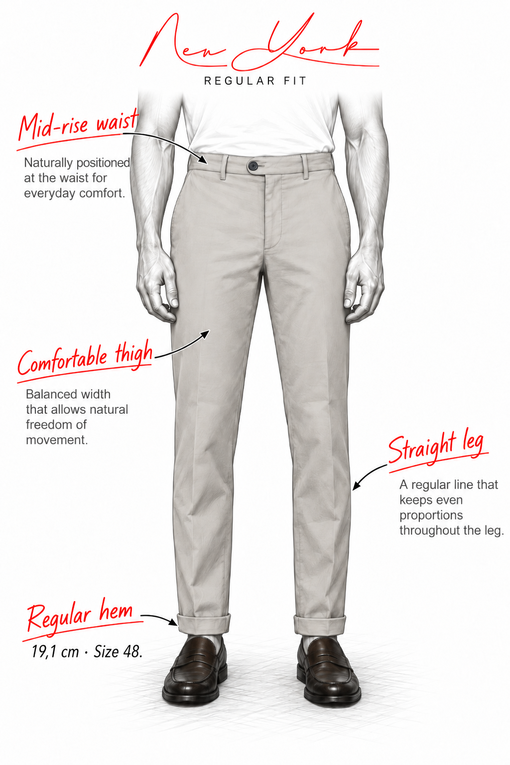 New York pantalon chino homme à motif œil-de-perdrix teint fil regular fit
