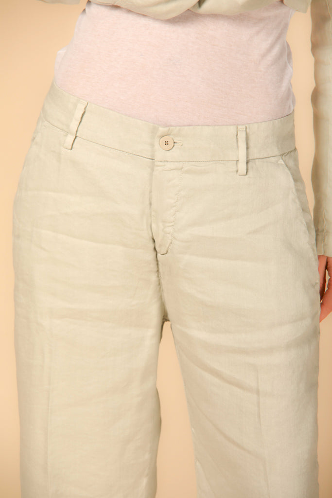Image 1 of women's chino pants, New York Straight model, in Mason's stucco color