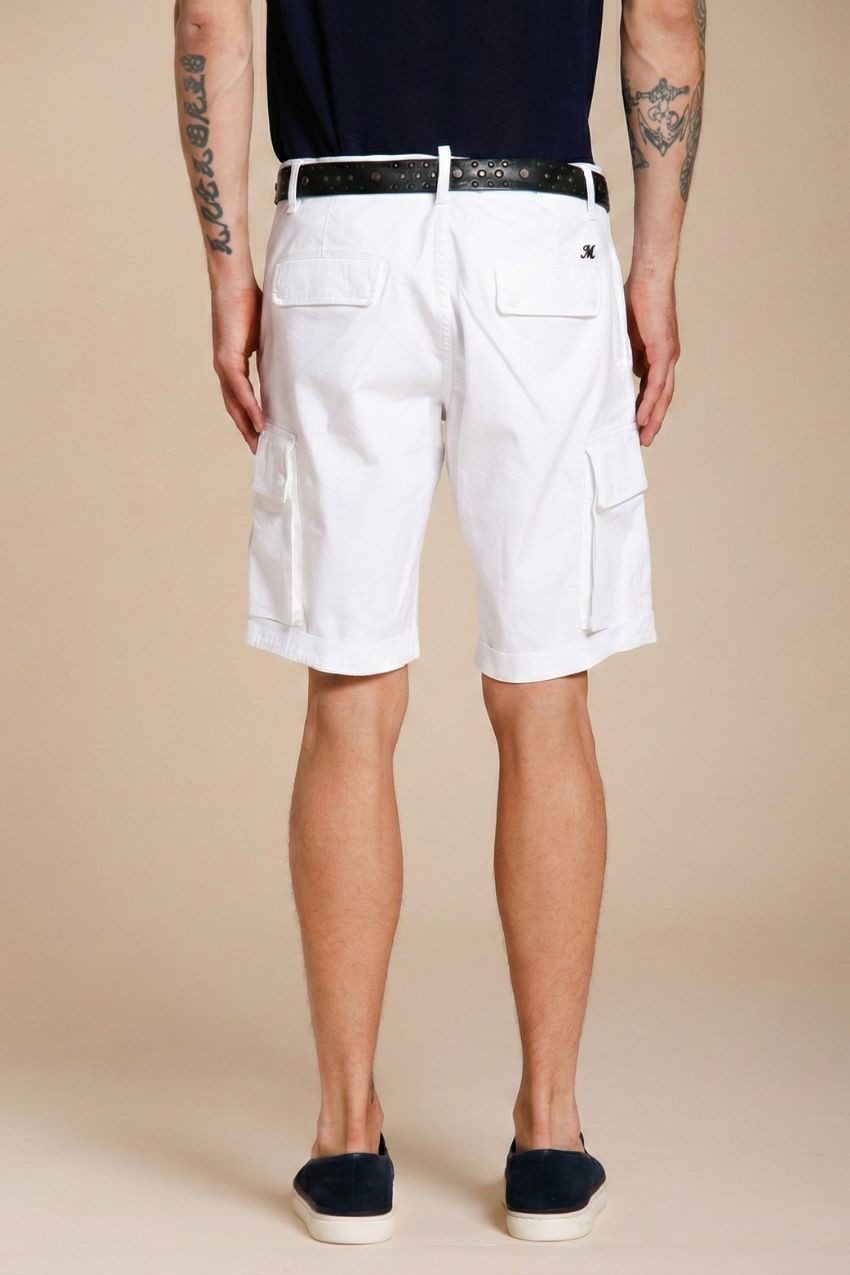 Chile men's cargo bermuda in stretch satin slim fit ①