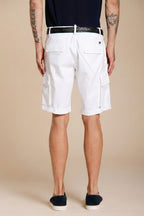 Chile men's cargo bermuda in stretch satin slim fit ①