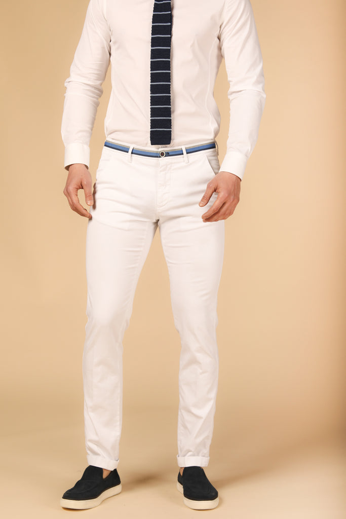 Image 1 of men's Torino Summer chino pants in white, slim fit by Mason's
