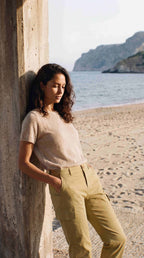 Chile City Hose Cargo Damen aus Stretch-Gabardine slim fit