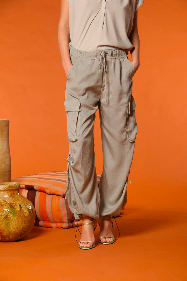 Francis pantalón cargo jogger mujer en algodón modal wide leg