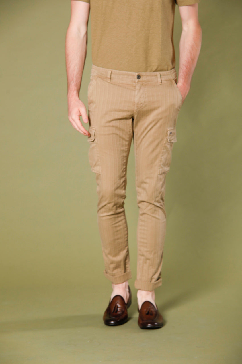 immagine 1 di pantalone cargo uomo in cotone resca 3d modello Chile colore kaki di Mason's 