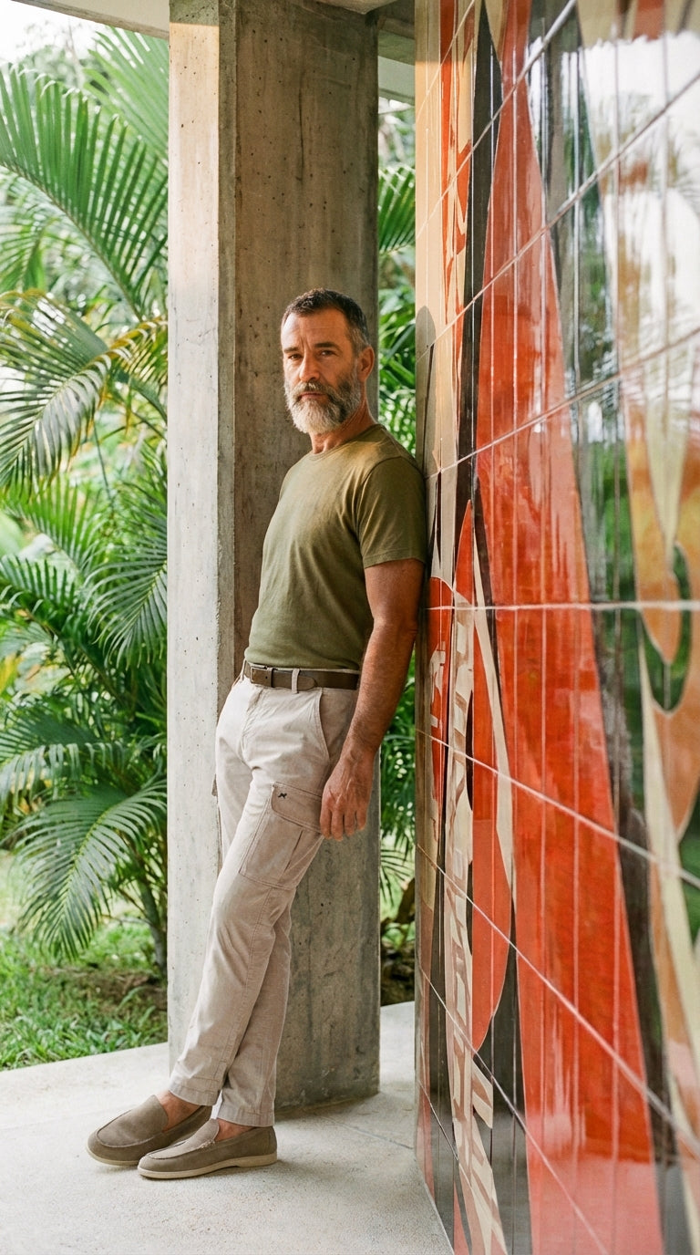 Chile pantalon cargo homme en satin stretch extra slim fit ①