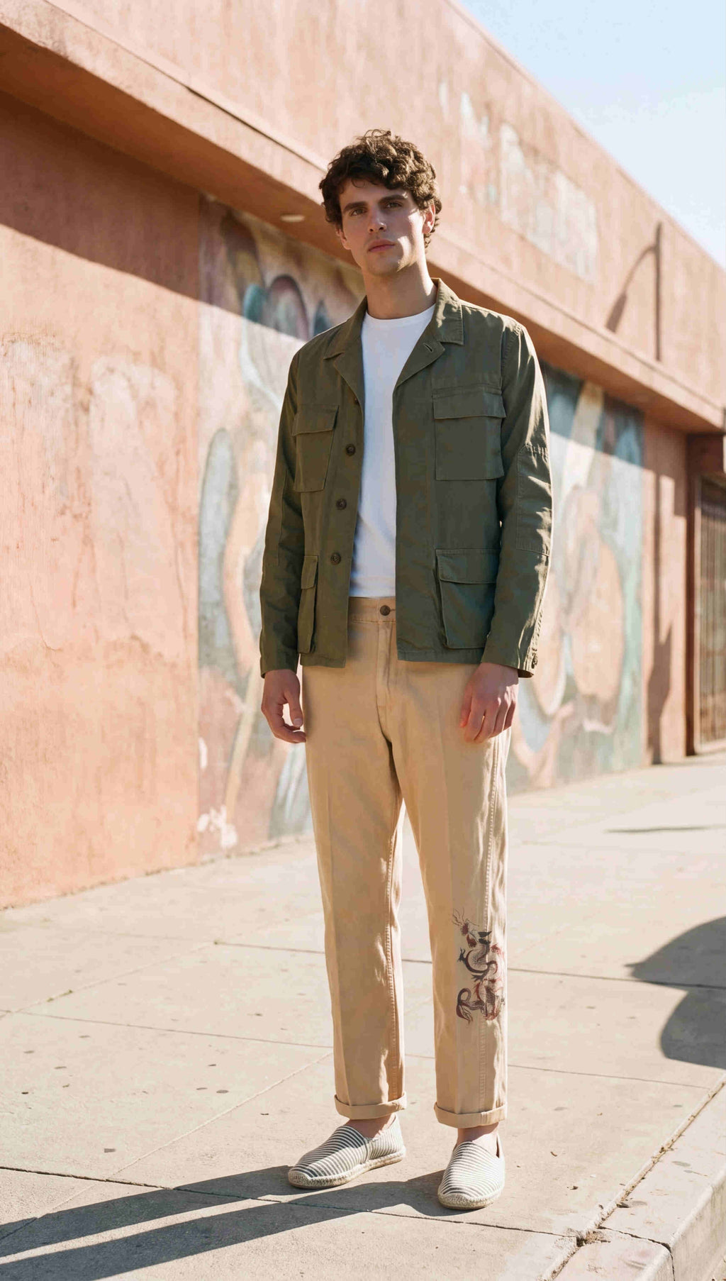 Denver M74 pantalone cargo uomo in panama fiammata relaxed fit ①