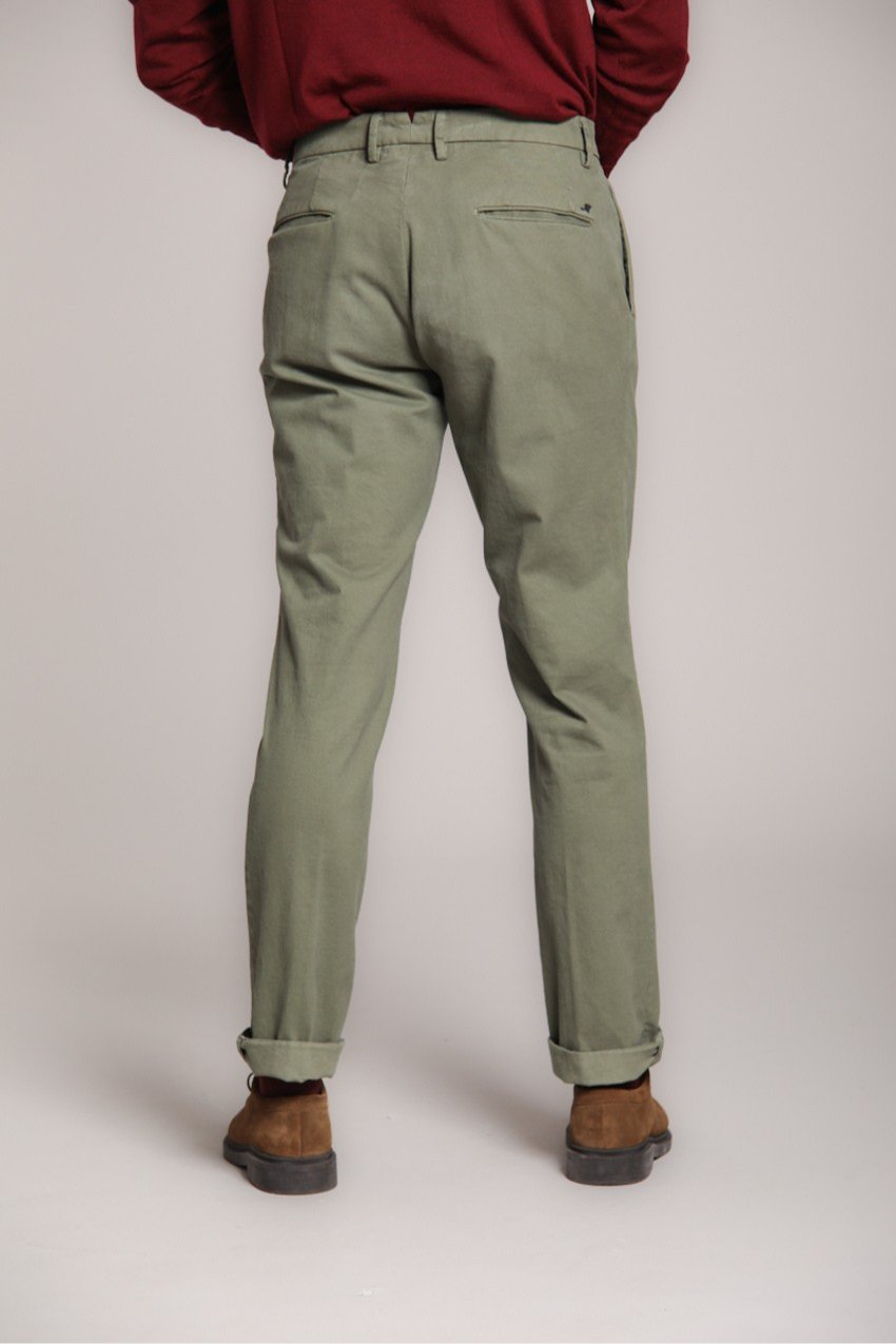 New York Time 2 Pinces pantalone chino uomo in cotone lana regular fit
