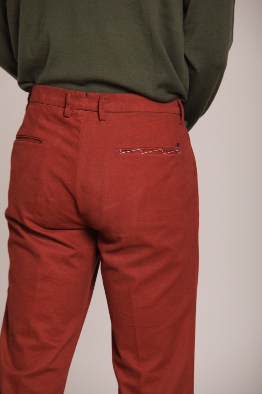New York Time 2 Pinces pantalón chino hombre en algodón y lana regular fit