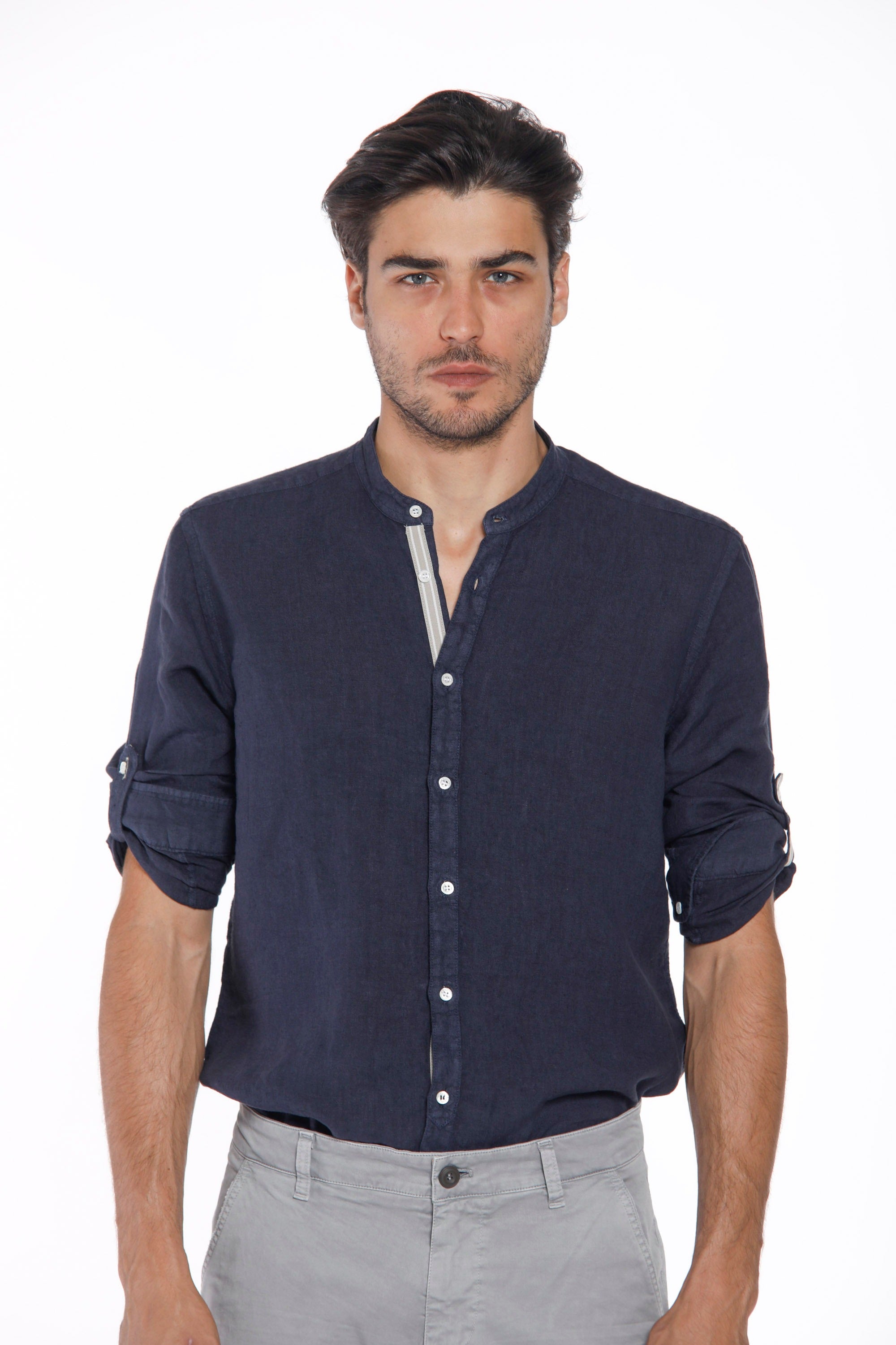 Porto camicia uomo a manica lunga in lino regular fit