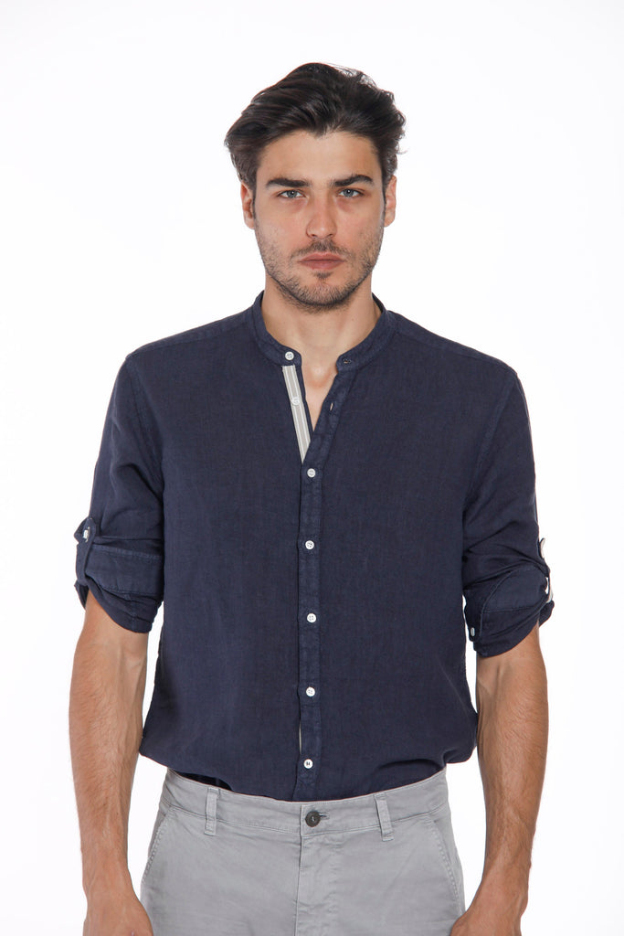 Porto men's long sleeve shirt  in linen regular ①