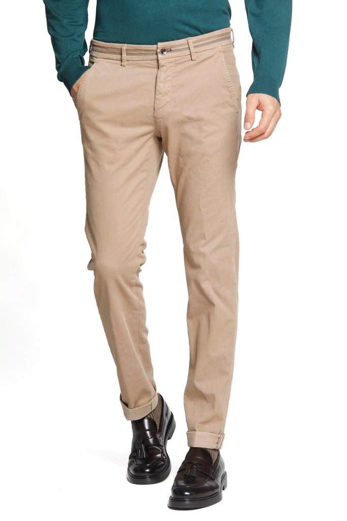 Torino Tapes man gabardine and cotton modal stretch chino pants slim - Mason's US