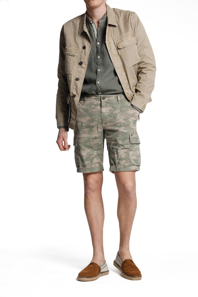 Chile man cargo bermuda in cotton with camouflage pattern regular ①