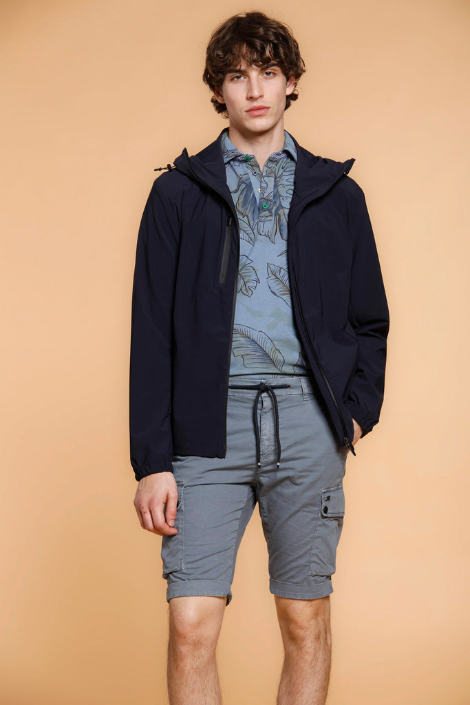 Chile Athleisure man cargo bermuda in stretch gabardine regular