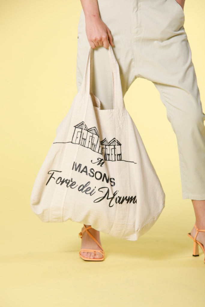 image 2 of woman's bag in cotton with forte dei marmi print mason's bag FDM model in stucco by mason's 