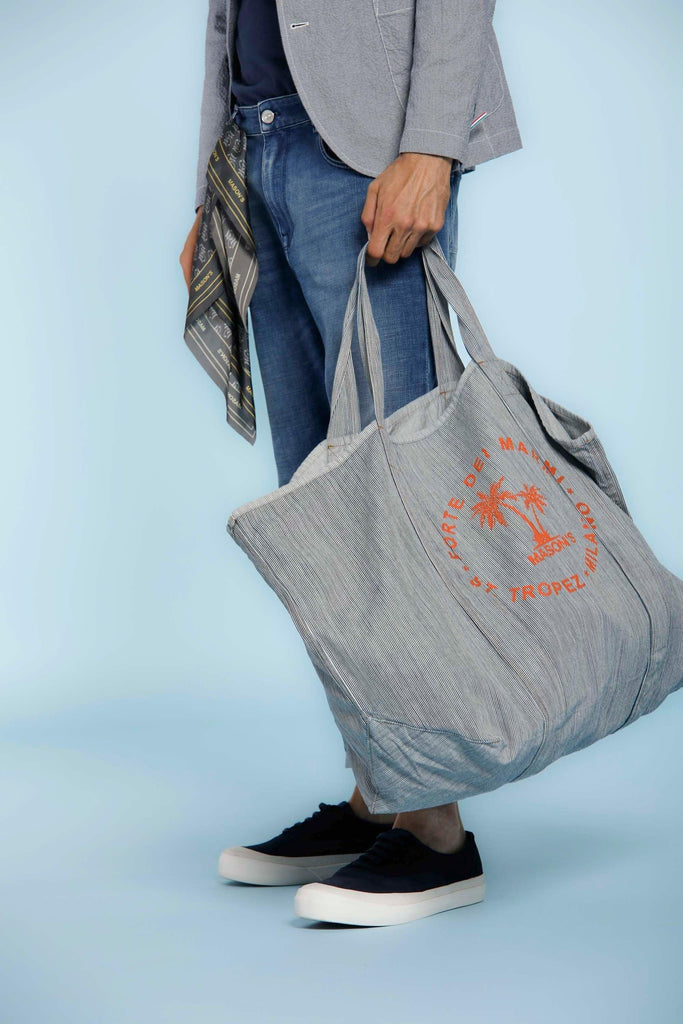 Mason's Bag unisex in cotton with orange prints ① - Mason's US
