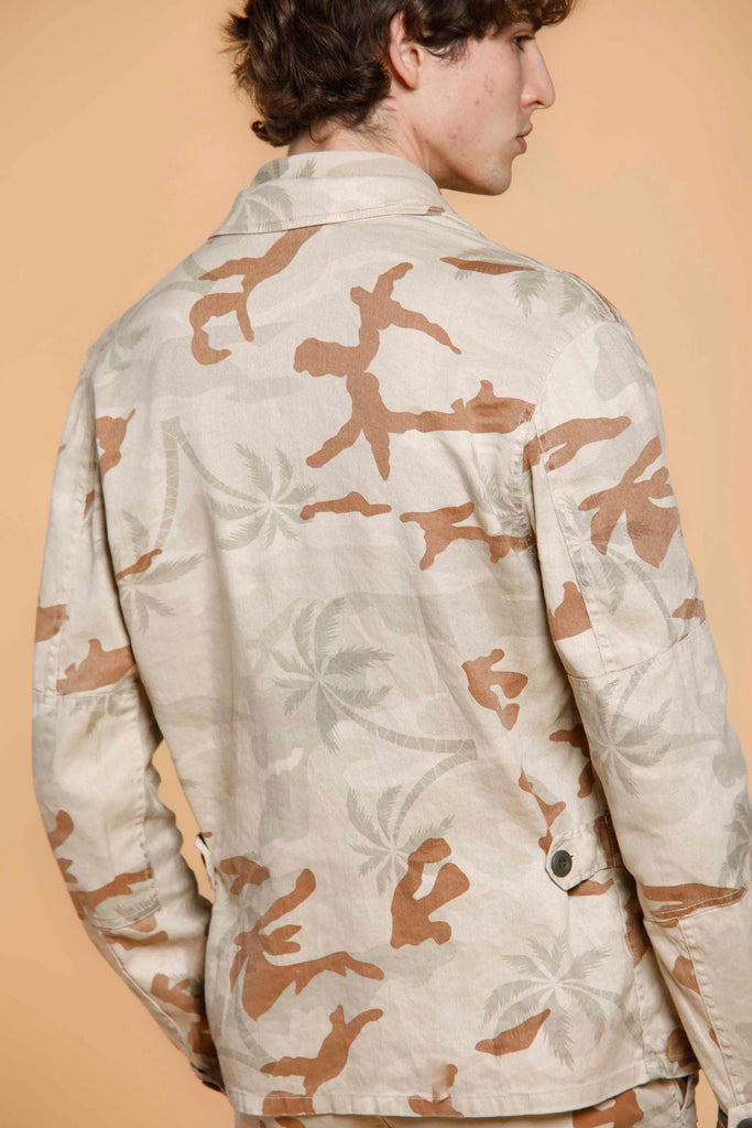 Flyshirt giacca camicia da uomo in lino camouflage con palme - Mason's 