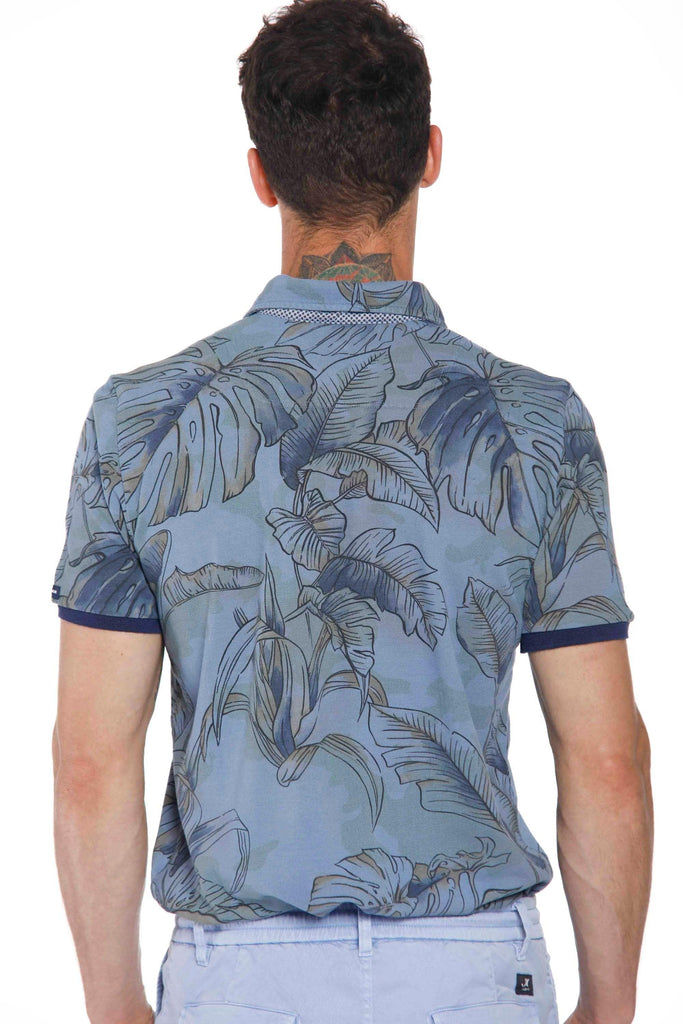 Print man polo shirt in cotton with flower pattern and details - Mason's US